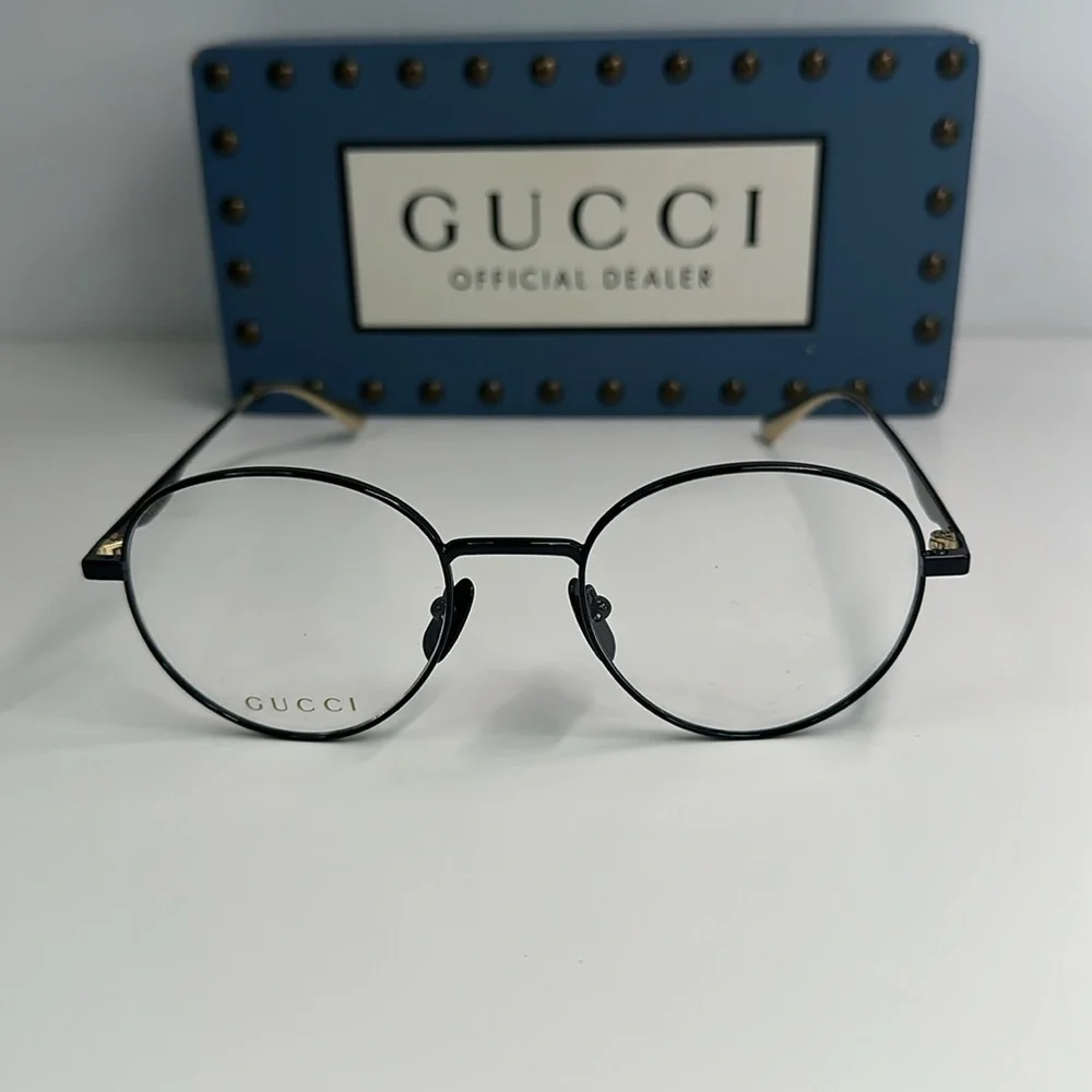 New Authentic GUCCI GG0337O Round Black Eyeglasses